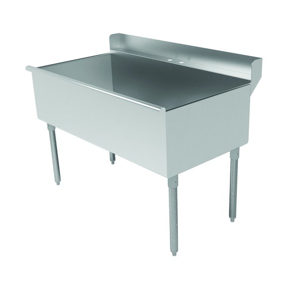 Advance Tabco Free Standing Scullery Sink with Rear Deck 48"W x 24"D front-to-back x 14" deep sink compartment 4-41-48D